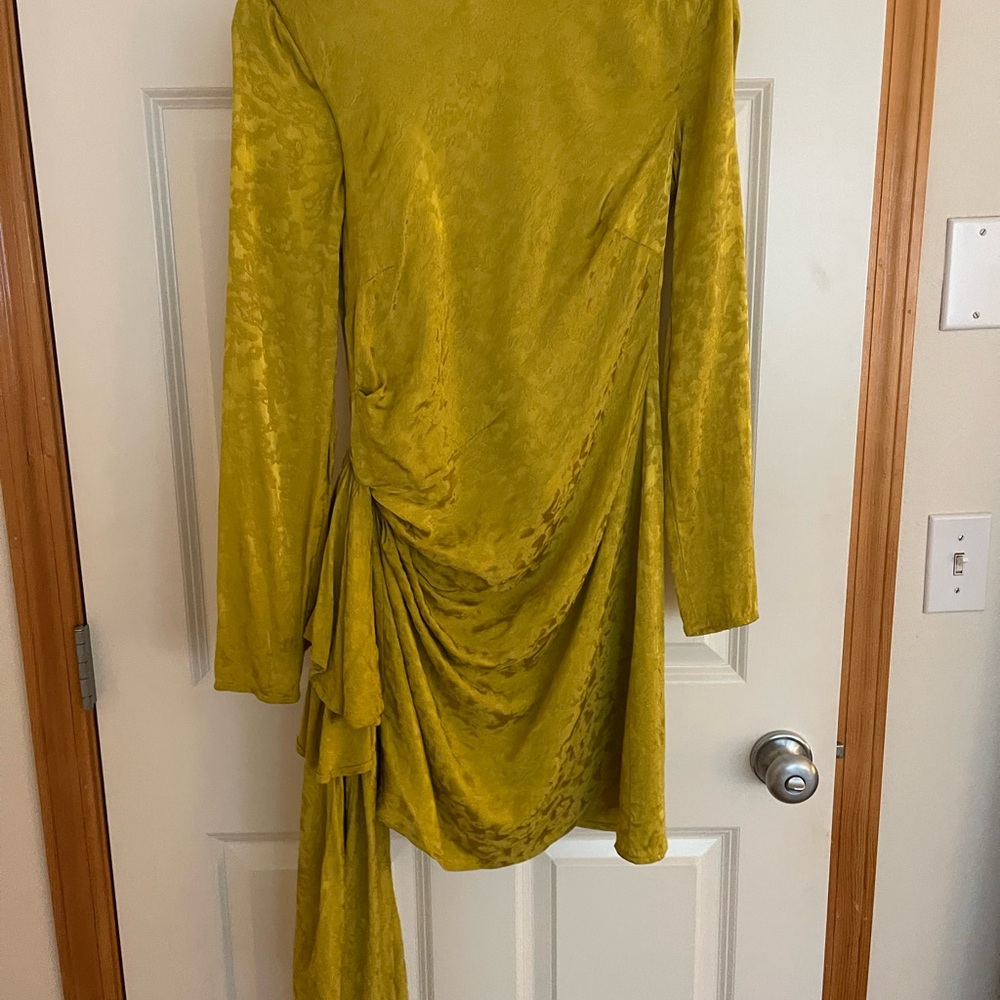 Elegant Mustard Yellow Draped Dress